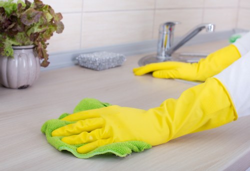 Insured carpet cleaning process with trained staff at work
